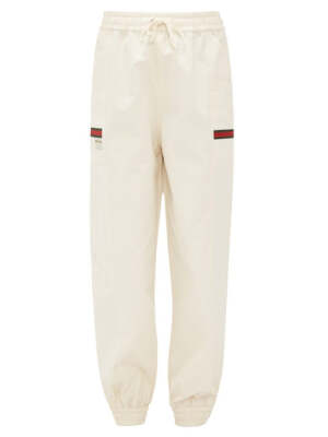 Gucci Web-striped cotton-canvas track pants