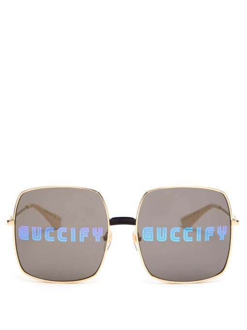 Gucci Guccify square metal sunglasses