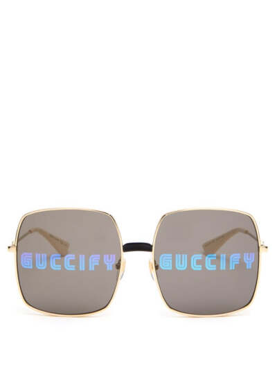 Gucci Guccify square metal sunglasses