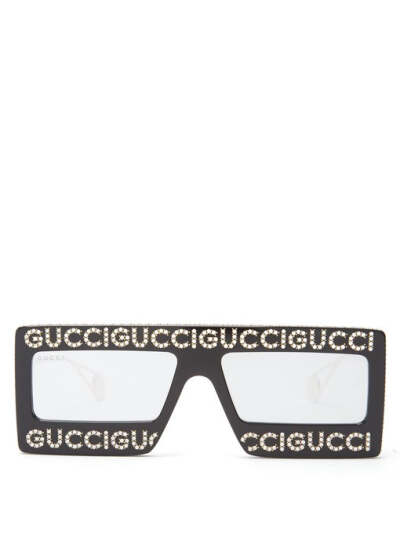 Gucci Hollywood Forever rectangle acetate sunglasses