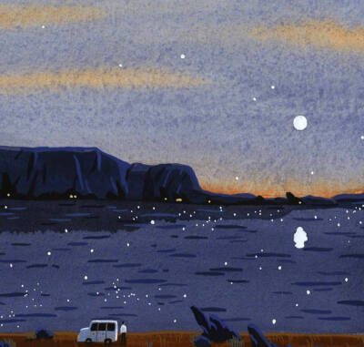 插画里的夜景