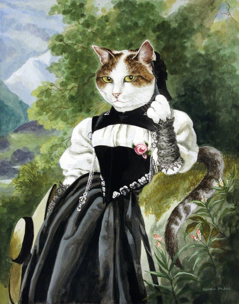 来自英国画家 SUSAN HERBERT 画笔下的猫咪 。 (转)