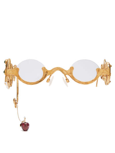 Eve emerald & diamond gold-plated glasses | Francis de Lara