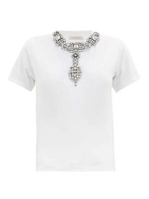 Christopher Kane Crystal-embellished cotton T-shirt