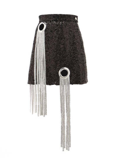 Germanier Chainmail-tassel sequinned mini skirt