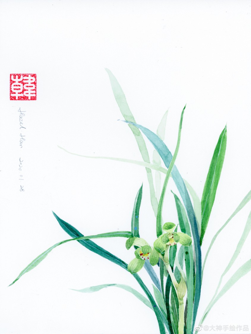 小清新水彩花卉