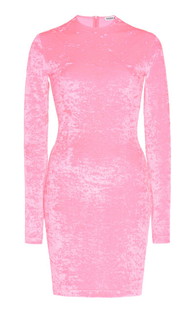 Crushed Velvet Biker Short Mini Dress by Balenciaga