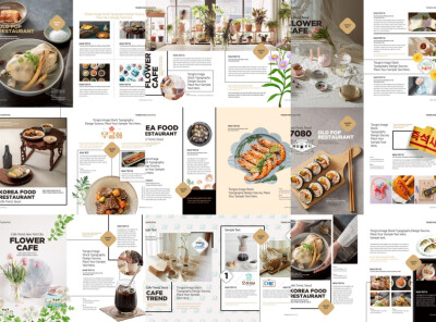 【下载更多请点头像】创意高端中西美食餐饮连锁加盟品牌产品推广画册设计素材模板