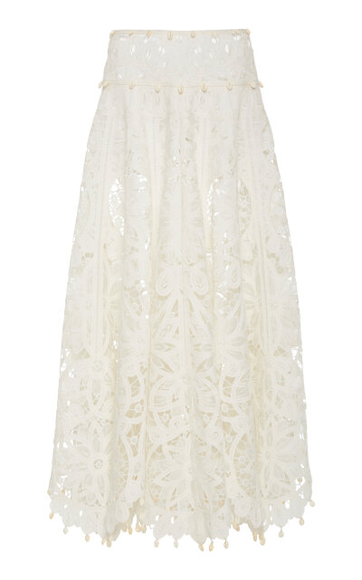 Wavlength Guipure Lace Skirt by Zimmermann