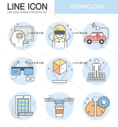网站智能通讯生活通用线性化App ICON图标AI矢量设计素材ai527