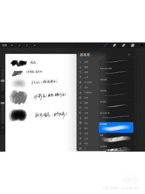 procreate自带大神用的笔刷 图源见水印