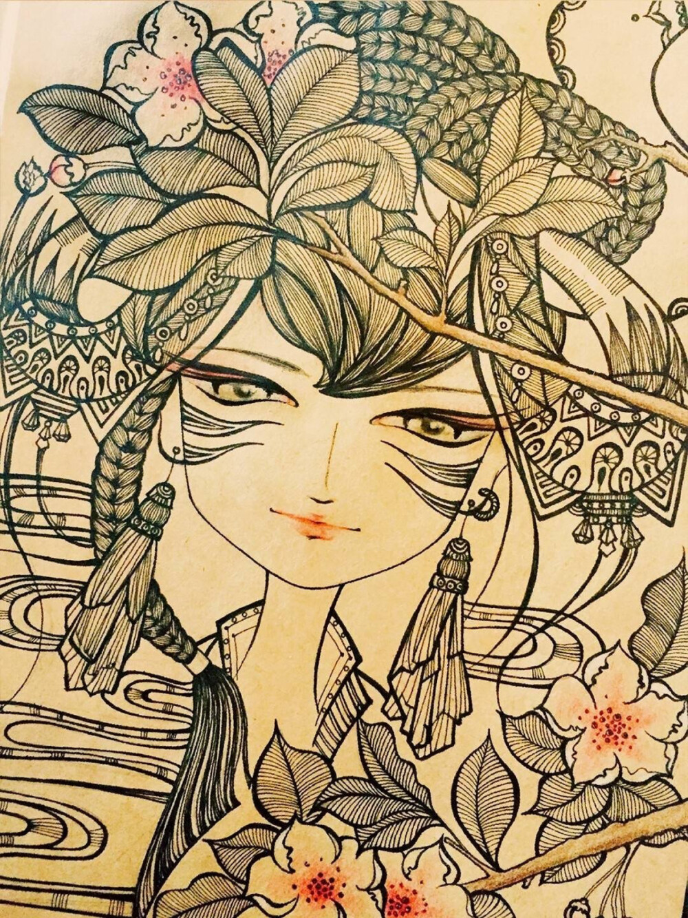 自己的手绘底稿。