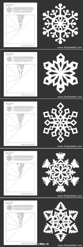 【雪花剪纸教程】
一大波创意剪纸 马住冬天没事剪纸玩儿
via 夏柚小姐 ​