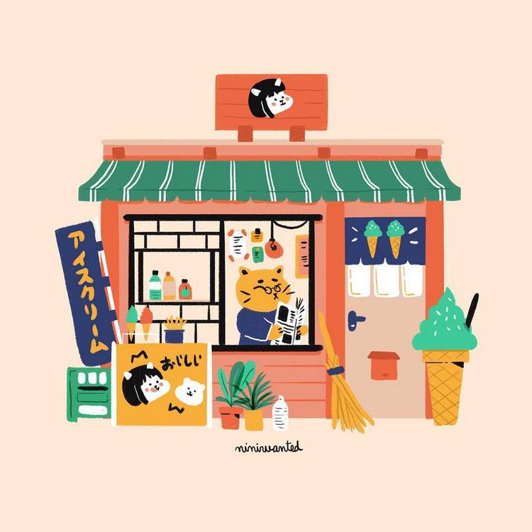 japanese stores 小店 萌插画 画师Jenny-Lelong作品