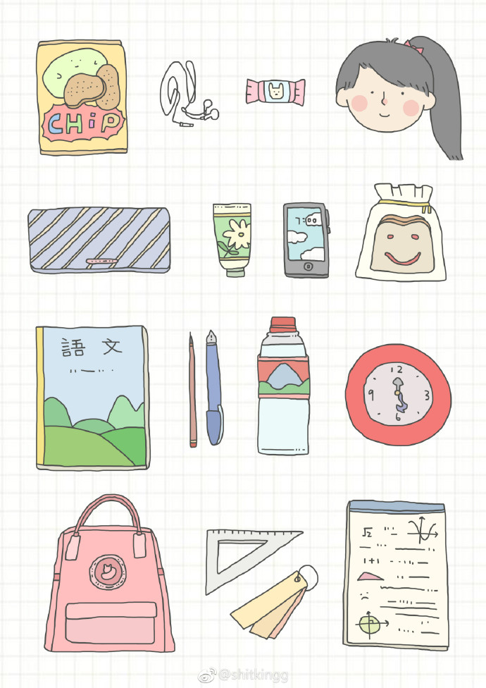 手账素材
简笔画