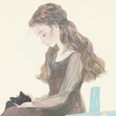 女孩与黑猫