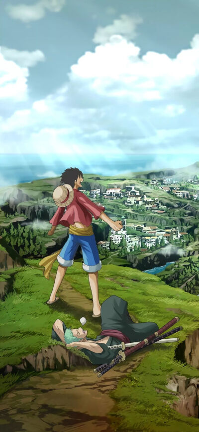 动漫人物形象，路飞，适合背景，壁纸