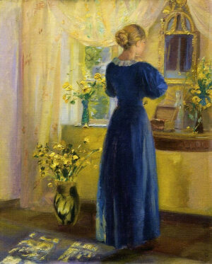 “触手可及的丹麦阳光”
安娜·安彻（Anna Ancher，1859-1935）丹麦印象派女性画家，斯卡恩（Skagen）
画派代表人物，也是唯一来自本地的斯卡恩画家社团成员。作品多以北欧海滨城市的家庭日常生活为主题，她在作品中不断创新光色运用和构图布局。

她的丈夫迈克尔·安彻（Michael Ancher，1849-1927）也是丹麦著名画家，安娜是斯卡恩一家酒店老板的女儿，迈克尔是她的家庭教师，两人因绘画相识相恋。后来，安娜的声望超过了迈克尔。
安娜·安彻被认为是丹麦艺术的代表，是丹麦的骄傲，她和丈夫的画像被印在丹麦最大面值货币1000克朗上面。