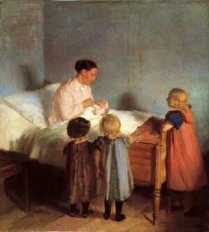 “触手可及的丹麦阳光”
安娜·安彻（Anna Ancher，1859-1935）丹麦印象派女性画家，斯卡恩（Skagen）
画派代表人物，也是唯一来自本地的斯卡恩画家社团成员。作品多以北欧海滨城市的家庭日常生活为主题，她在作品中不断创新光色运用和构图布局。

她的丈夫迈克尔·安彻（Michael Ancher，1849-1927）也是丹麦著名画家，安娜是斯卡恩一家酒店老板的女儿，迈克尔是她的家庭教师，两人因绘画相识相恋。后来，安娜的声望超过了迈克尔。
安娜·安彻被认为是丹麦艺术的代表，是丹麦的骄傲，她和丈夫的画像被印在丹麦最大面值货币1000克朗上面。