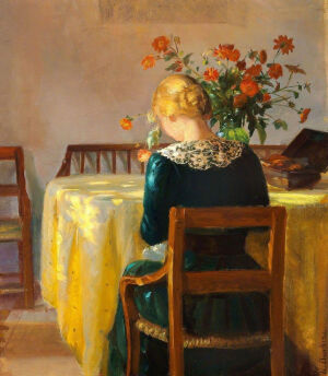 “触手可及的丹麦阳光”
安娜·安彻（Anna Ancher，1859-1935）丹麦印象派女性画家，斯卡恩（Skagen）
画派代表人物，也是唯一来自本地的斯卡恩画家社团成员。作品多以北欧海滨城市的家庭日常生活为主题，她在作品中不断创新光色运用和构图布局。

她的丈夫迈克尔·安彻（Michael Ancher，1849-1927）也是丹麦著名画家，安娜是斯卡恩一家酒店老板的女儿，迈克尔是她的家庭教师，两人因绘画相识相恋。后来，安娜的声望超过了迈克尔。
安娜·安彻被认为是丹麦艺术的代表，是丹麦的骄傲，她和丈夫的画像被印在丹麦最大面值货币1000克朗上面。