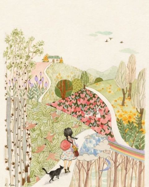 【插画】초록담쟁이——美丽的日子