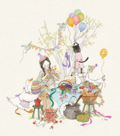 【插画】초록담쟁이——美丽的日子