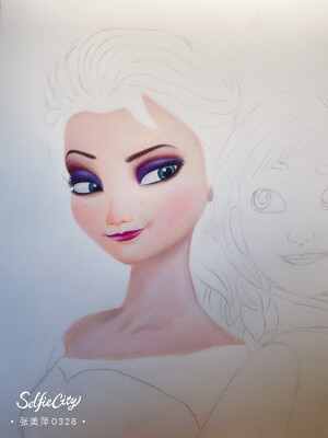 彩铅手绘冰雪奇缘，画了十几个小时