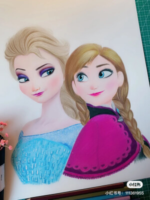 彩铅手绘冰雪奇缘，画了十几个小时