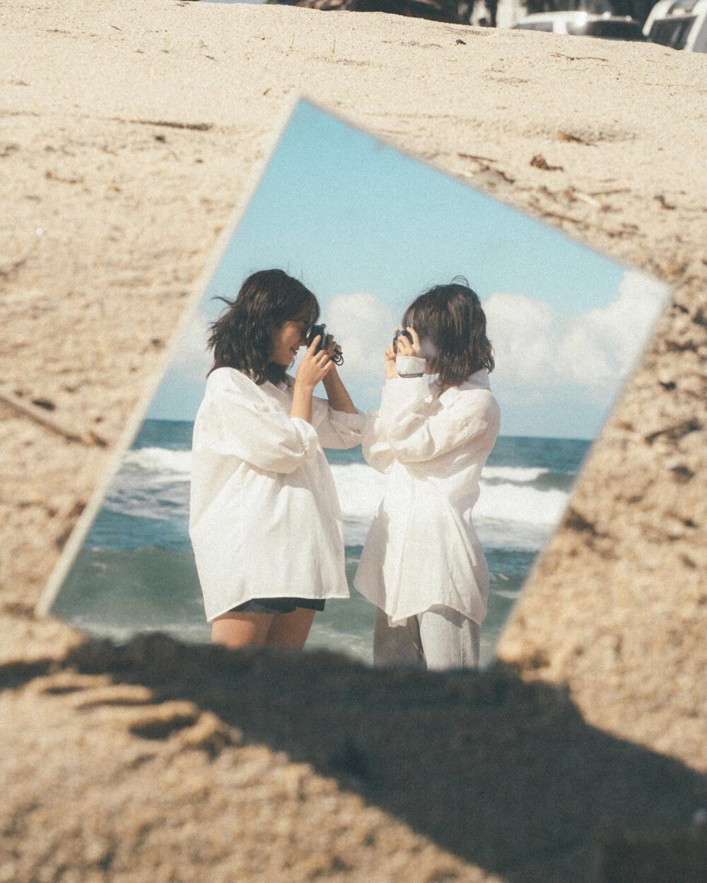 海边 沙滩 少女 闺蜜 写真