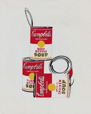 ▲ 4个Campbell罐头 by Andy Warhol，1962年