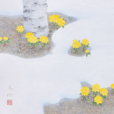 野地美树子（Noji Mikiko）的画多以花草植木的自然形态展现大自然的四季景象，春有百花繁盛，夏有绿叶茵茵，秋有落叶满地，冬有白雪皑皑，色彩淡雅，生动而美丽，给人惬意、恬静的感觉。