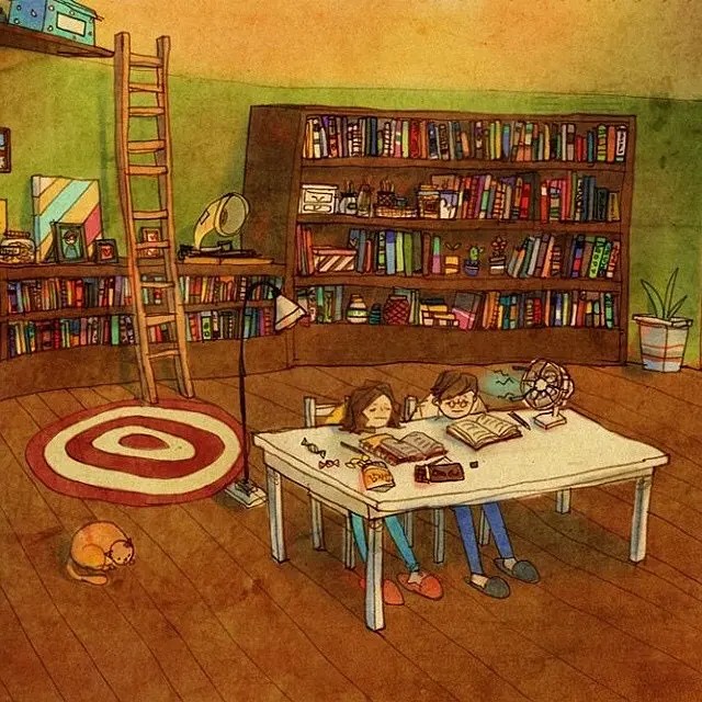 韩国插画师Puuung的作品《爱是,》