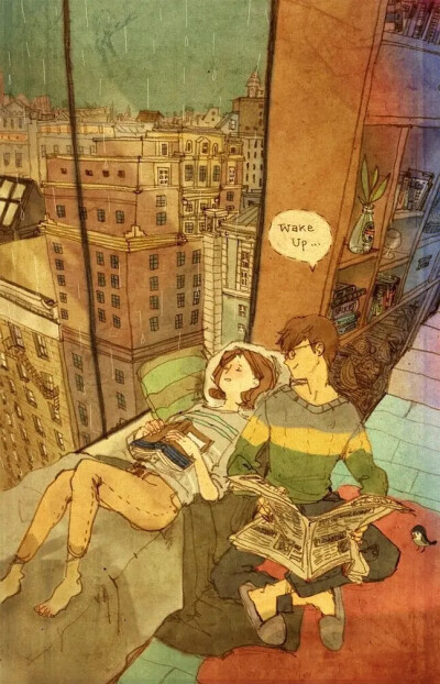 韩国插画师Puuung的作品《爱是,》