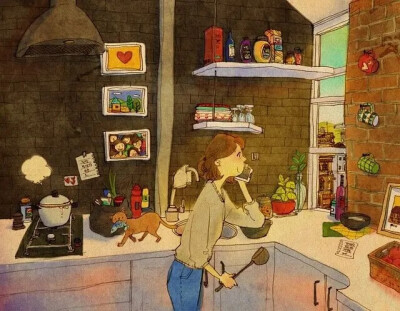 韩国插画师Puuung的作品《爱是,》