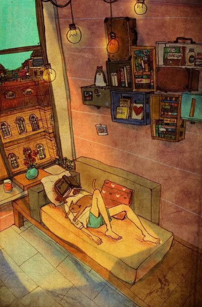 韩国插画师Puuung的作品《爱是,》