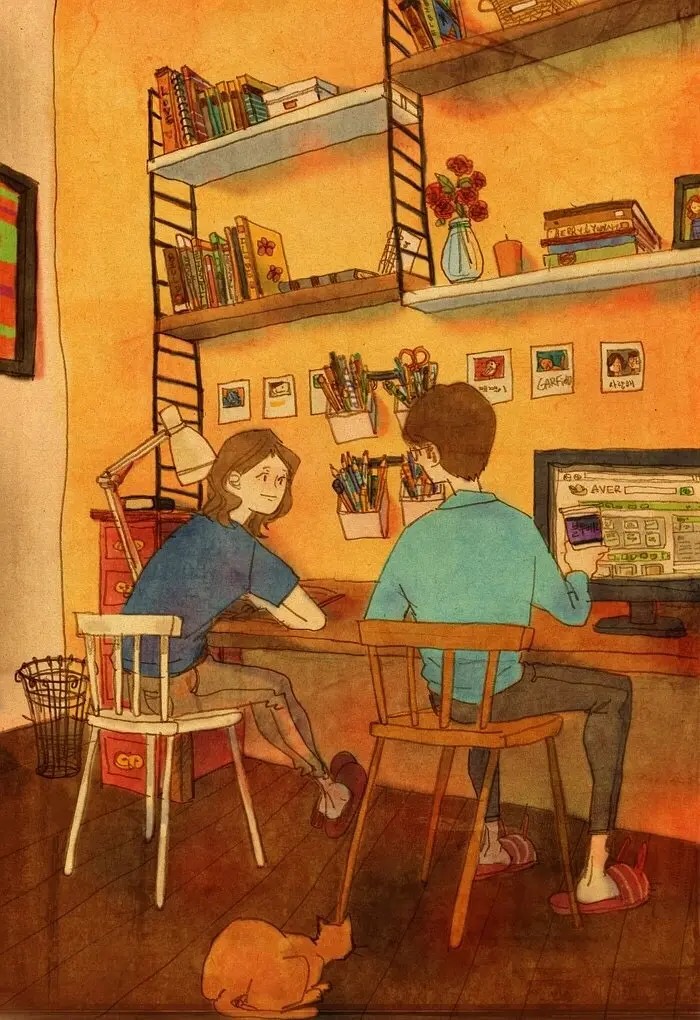 韩国插画师Puuung的作品《爱是,》