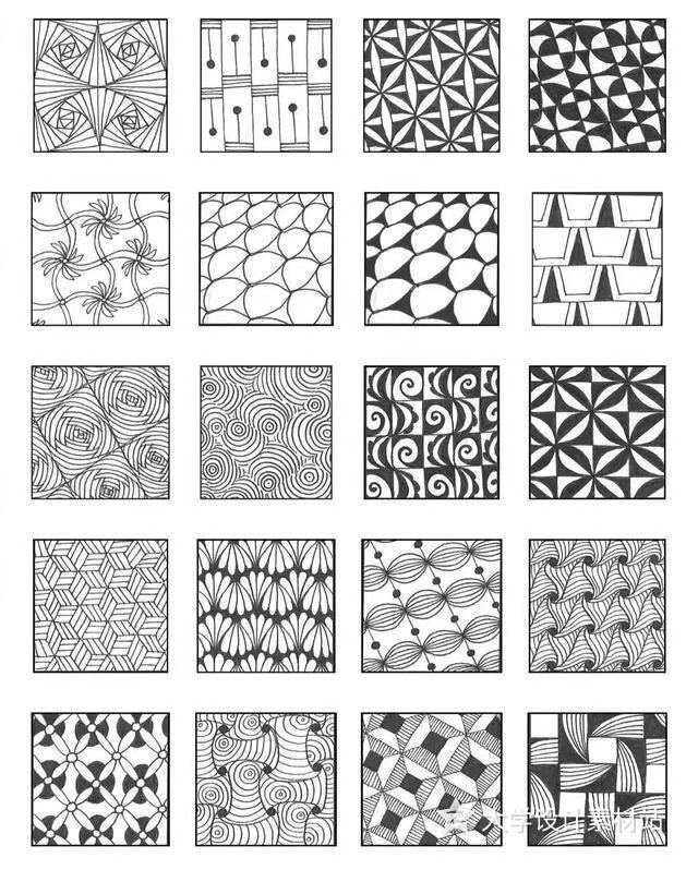 一组关于装饰画点线面平面构成，也是考设计类院校参考素材