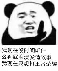 我现在没时间听什么狗屁浪漫爱情故事
我现在只想玩王者荣耀