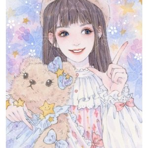 韩国小姐姐 水彩