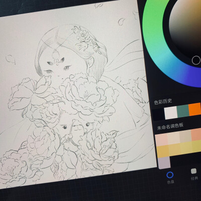 Procreate:古风原创插画绘制过程
插画有参考@陈错小姐姐的照片
禁止商用，禁止未经允许转载。
