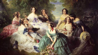 欧仁妮皇后与侍女们/Franz Xaver Winterhalter/1855年