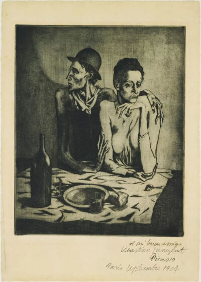 毕加索版画《Le Repas Frugal》，也是艾比收藏，后捐赠予MoMA  