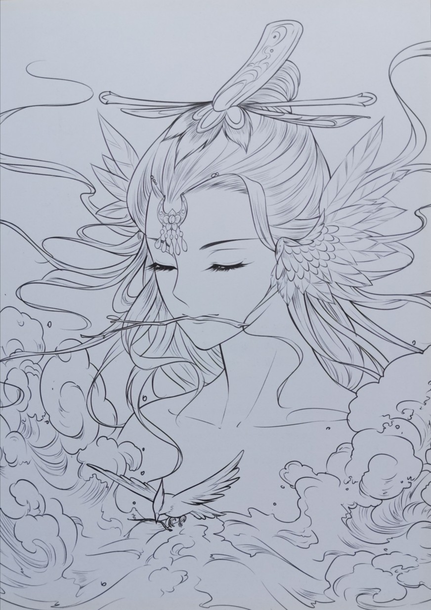 山海经:精卫,有鸟焉,其状如鸟,文首,白喙,赤足,名曰精卫,其鸣自绞.