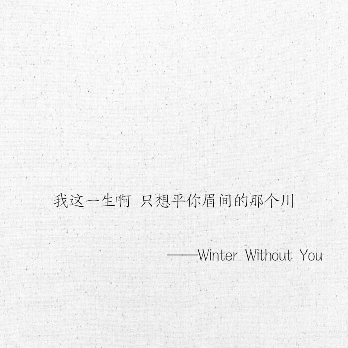 文字 网易云热评 Winter Without You