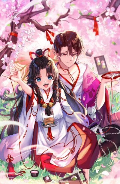 阴阳师
鬼童丸&缘结神，
鬼神cp，童缘
画师微博:山桂贰