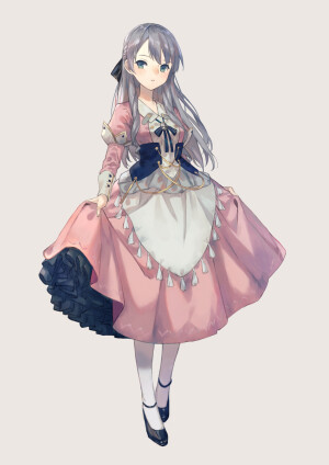 哥特萝莉、黒服、ウェービーヘア、金发
