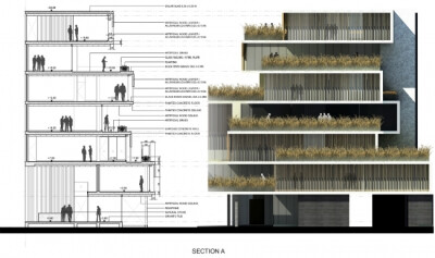 曼谷Inter Crop办公室#可持续绿色建筑#该建筑创造了一种新的工作场所体验。一个由铝制垂直翼片构成的特色的立面成为了外部和内部之间的多重媒介。通过计算太阳角度及其运行轨道后，每个翼片将会跟随各个方向上的太阳…