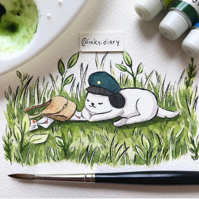 画家inky.diary 小清新水彩