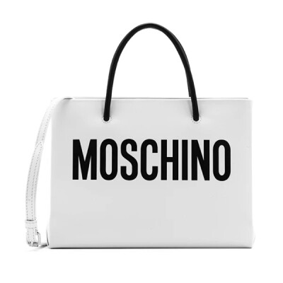 MOSCHINO莫斯奇诺 女士字母牛皮单肩斜挎手提包