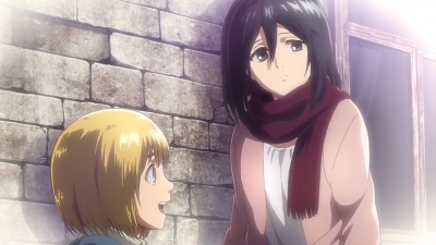 进击的巨人 阿尔敏 三笠 自截图